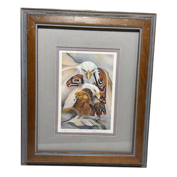 Jody Bergsma Eagle Spirit Art Print Framed Matte Signed Numbered Native American - Picture 1 of 15